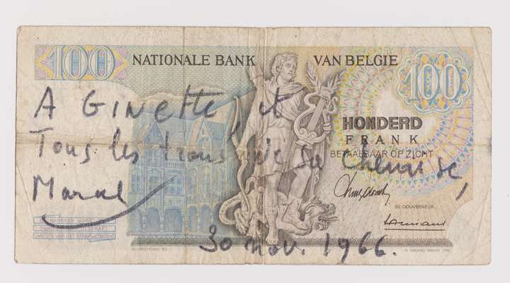Banknote of 100 Belgian francs